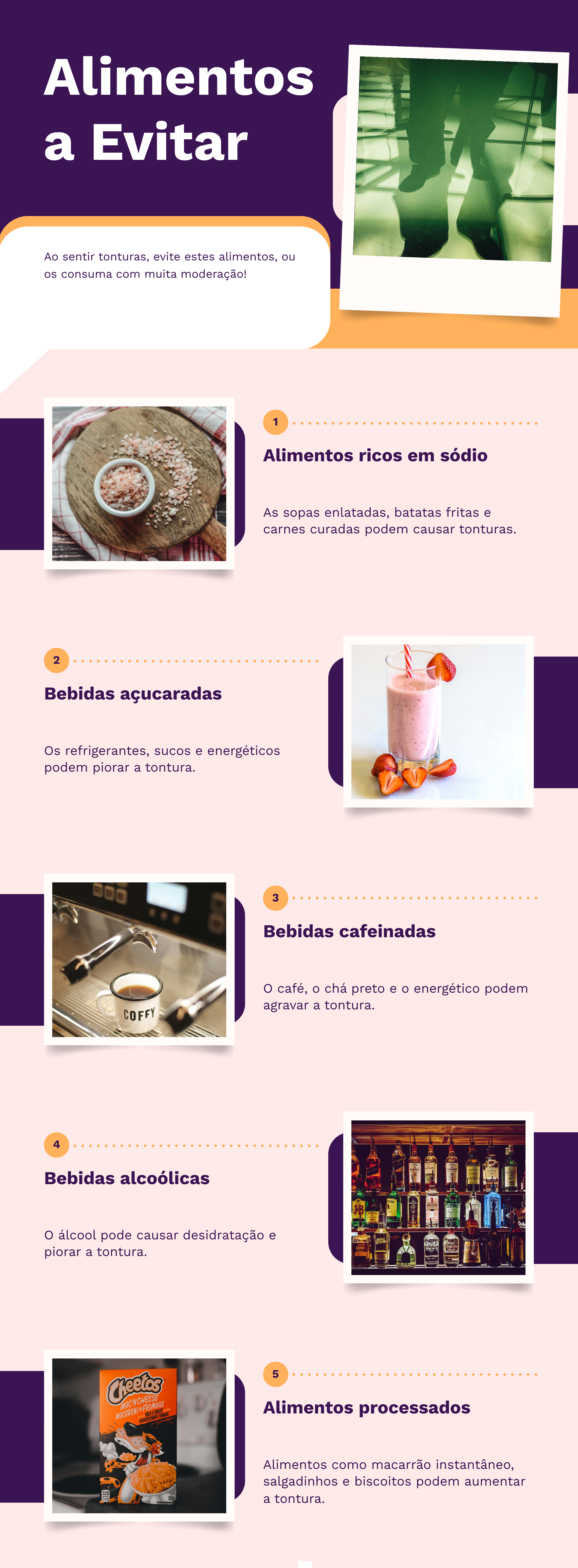 Alimentos a evitar na tontura